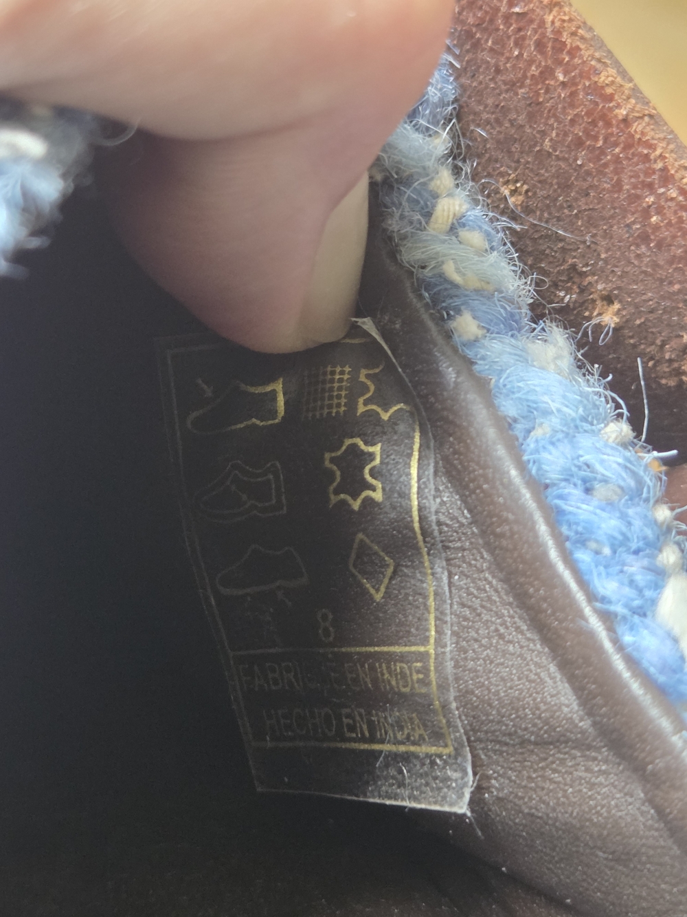 Free People Blue & Green Patterned Platform Clogs with Brown Leather Strap - Picture 7 of 8
